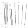 Restars Blackhead Hair Acne Antibacterial Stainless Steel Pore Care Blackhead Strawberry Nose Storage Case Set Remover, Tweezers, Remover, Kit,