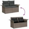 Garden Sofa Set with Storage 5 Pcs Grey Poly Rattan