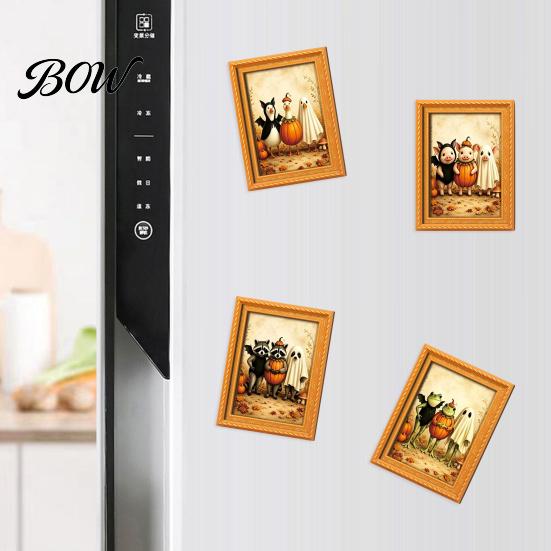Dorm Room Metal Cabinet Magnets Wooden Black Cat Fridge Magnet, Seasonal Cartoon Kitchen Bathroom Decor, Cute Pumpkin Spooky Ornaments Theme