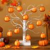 12Pcs Fall Mini Pumpkin Balls Hanging Thanksgiving Pumpkin Ornament Halloween Christmas Tree Decoration Farmhouse Home