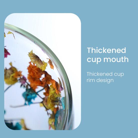 Doppelwandige Glastasse 350ml Hitzebeständige Blumen Kaffee Teetasse Isolierte Tasse für Heiße Kalte Getränke Cappuccino Latte Espresso Saft