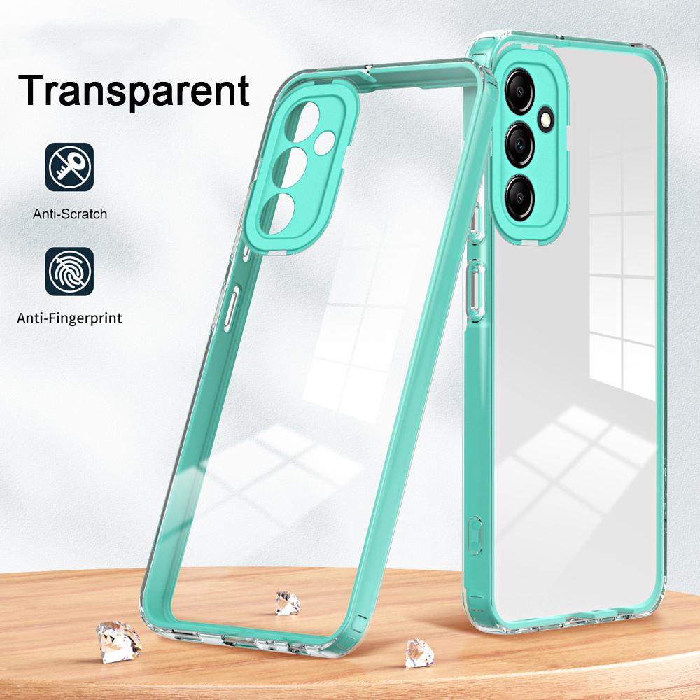 KEYSION Stoßfeste, klare Hülle für Samsung M14 5G A24 A14, transparentes TPU-Silikon + PC-Telefon-Rückseite für Galaxy A24 4G M14 5G