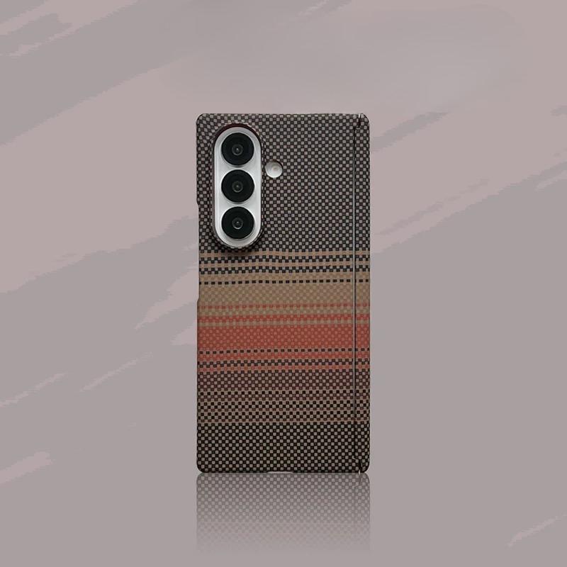 Business 600D Carbon High-end Aramidová vláknitá textura Obal na telefon pro Samsung Galaxy Z Fold 8 Ultra 8 7 6 5 Ochranný kryt zadní strany proti pádu