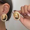 European & American Simple Design Oval Geometric Stud Earrings for Women