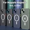 Capa Fosca de Luxo Para Magsafe Para Apple iPhone 15 14 13 12 11 Pro Max Plus Carregamento Sem Fio Magnético Acessório de Proteção Macia