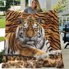 Tiger Fleece Decke Realistischer Tierdruck Überwurf Weich Warm Ganzjahres Bettwäsche Heimdeko Geschenk für Wildtier-Liebhaber
