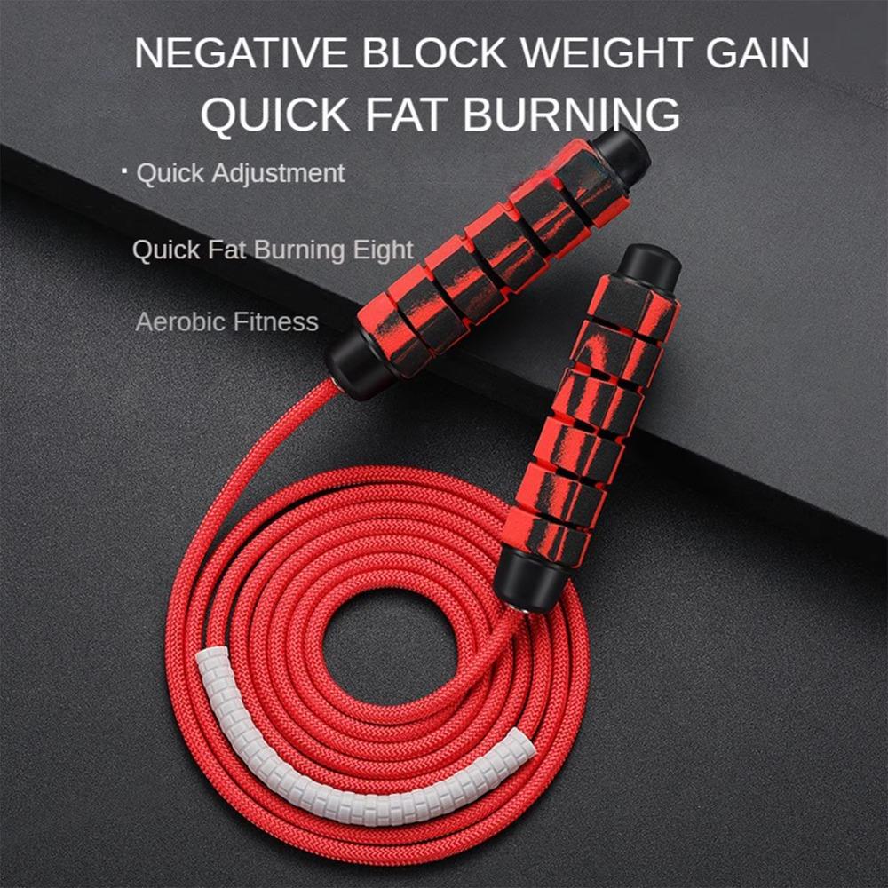 Tangle-Free Nylon Skipping Rope Adjustable Fitness Rope Skipping Weighted Jump Rope  Exercise
