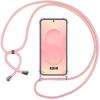 Coque pour Samsung Galaxy S25 FE, Protection Antichoc Coins Renforcés avec Cordon Rose Réglable