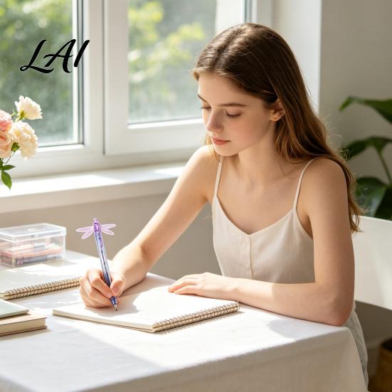 Handwriting Tools for Office Gleaming Wings Translucent Plastic Pen Dragonfly Gel Stationery with Interactive Decorative Pens Daily Use Flapping