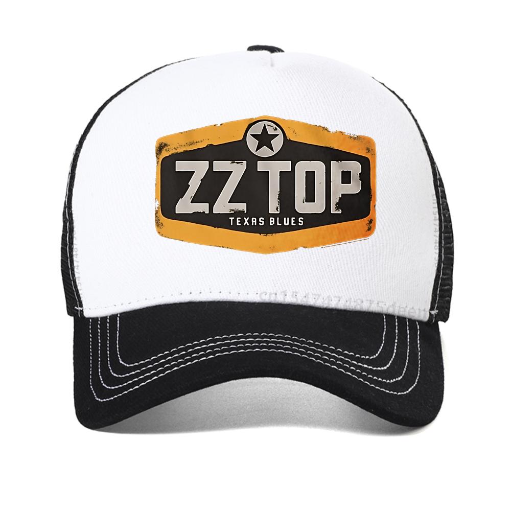 Zz Top Texas Blues Stampa Cappellino da Baseball Moda Casuale Esterno Cappelli da Sole Estivi Regolabile Rete Cappellini da Camionista Cappello Snapback da Sole