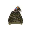 A Bathing Ape Camo Shark Full Zip Hoodie 'Olive Green' Men's 1E80-115-022