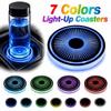 Tapis de Porte-Gobelet de Voiture Lumineux 7 Couleurs Détection Intelligente Lumière d'Ambiance Sous-verre Décoration de Véhicule