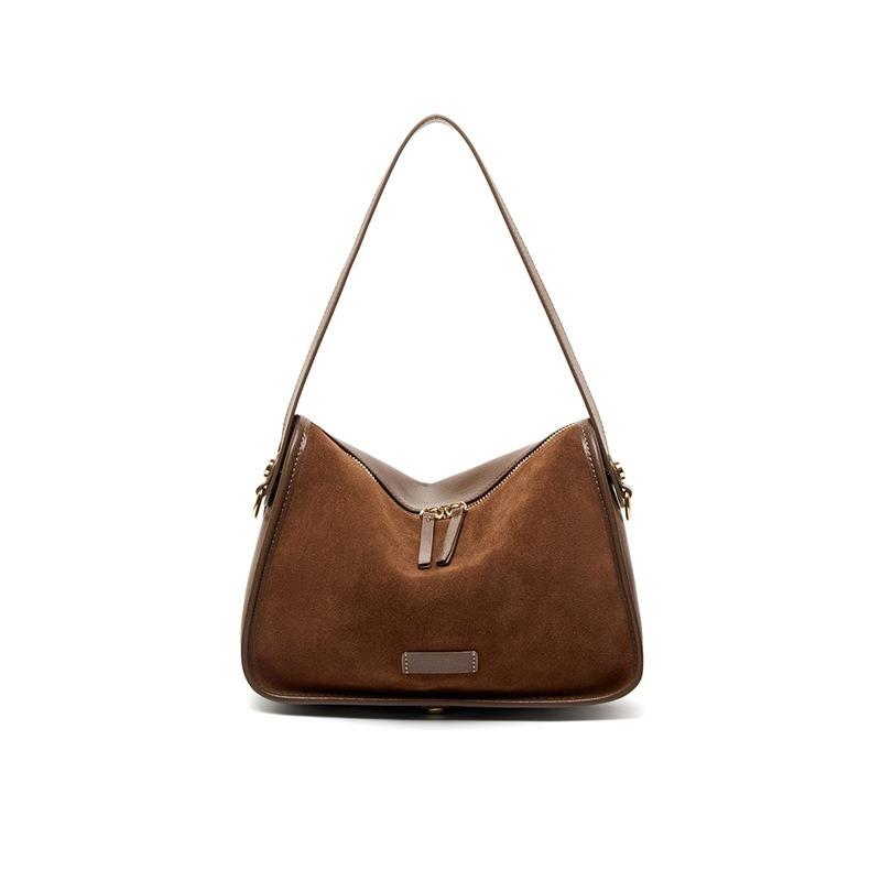 Suede Women's High-end Design Sense Niche Messenger Bag Single Shoulder Leather Office Women Large-capacity Handbag