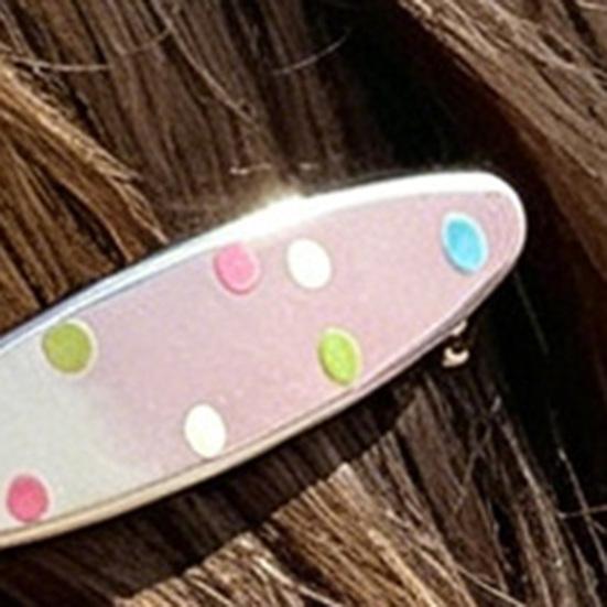 1 Pair Girl Hairpin Dot Print Wave Hearts Geometric Design Metal Hair Clips Side Bang Hair Pins Commuting Hair Accessories