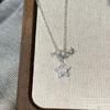 Nytt Halsband i 925 Silver med Stjärna Personlighetsberlock Geometriskt Hänge Choker Födelsedagspresent Fint Smycke för Kvinnor