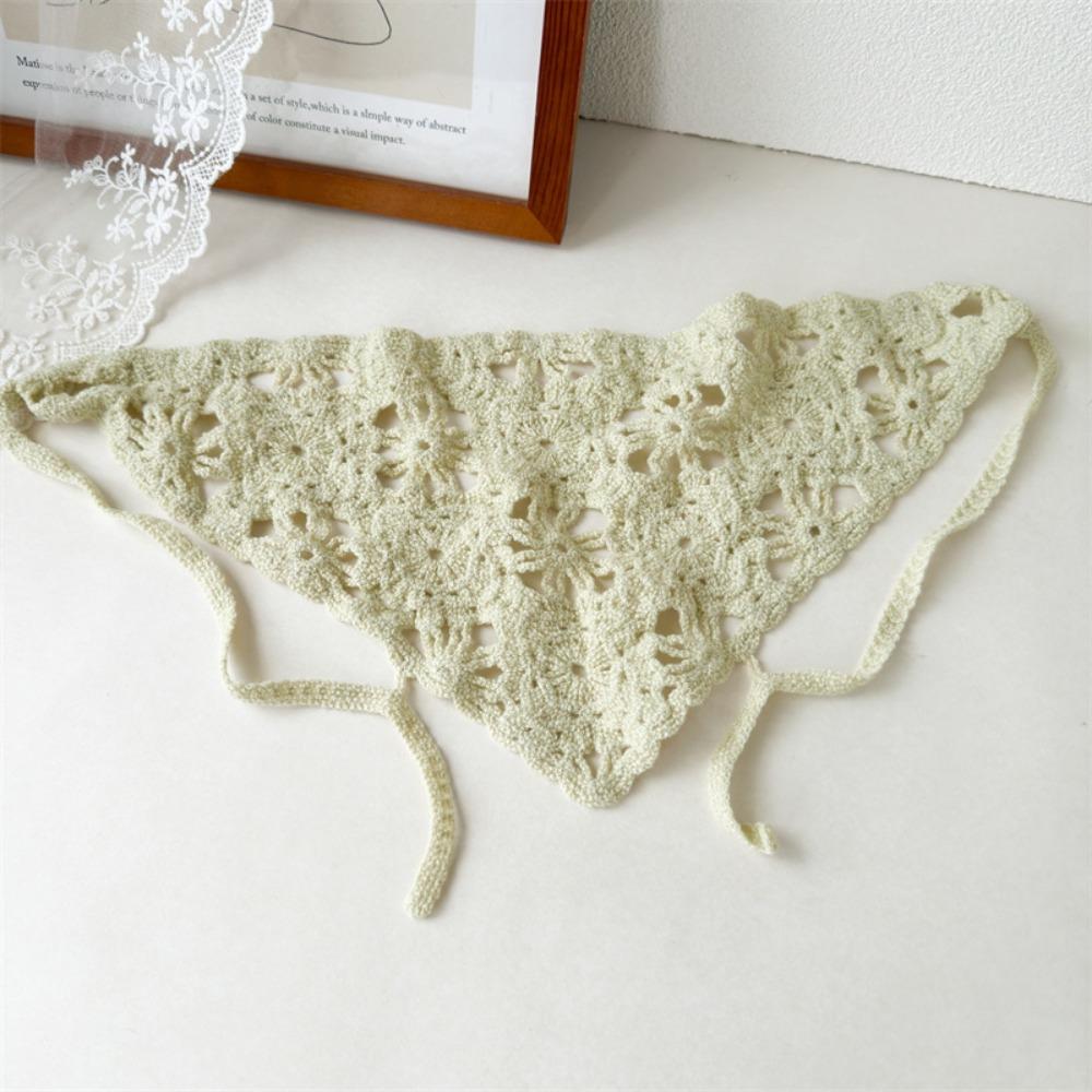 Triangle Crochet Headband Handmade Flower Headscarf Knitted Headscarf Hat  Beach Photography