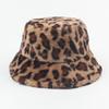 New Velvet Hat for Women In Autumn and Winter Korean Retro Leopard Print Fisherman Hat Casual Versatile Bucket Hat Sunbath Hat