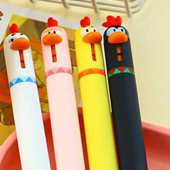 Schattige Kuiken Klik Gelpen 0,5 mm Sneldrogende Inkt Leuke Intrekbare Gelpen voor School Kantoor Stressverlichting Nieuwigheid Schrijfgerei