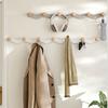 Punch-Free Wave Shape Hook On The Door Iron Raw Wood Living Room Hanging Clothes Hook Bedroom On The Door Wall Clothes Storage