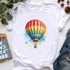 Färgglad Varmluftsballong Tryckt T-shirt Flickor Regnbåge Mode T-shirt Unisex Kläder 2024 Sommar Kortärmad T-shirt Kvinna