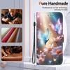 3D Abstract Art Painting Flower Animals Leather Phone Wallet Case Book Stand For Honor X7c Moto G75 Oppo A60 OnePlus 13 Realme 11 Card Slot Flip Cover