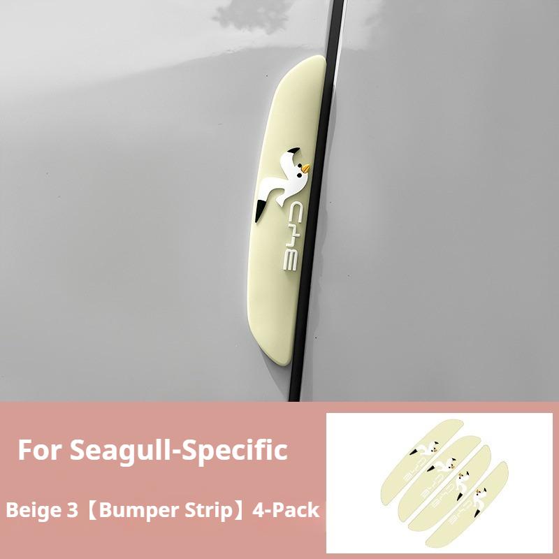 4Pcs for BYD Dolphin Mini Seagull Car Door Handle Anti Scratch Sticker Cartoon Bumper Strip PVC Stickers Car Protection Stickers