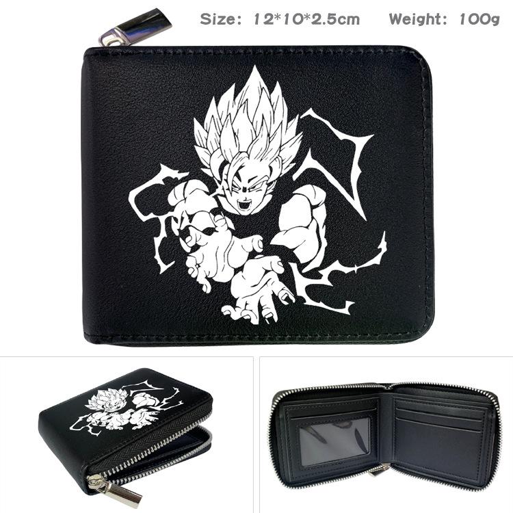 Dragon Ball Z Portemonnee met Rits Anime Print Korte PU Kaart Portemonnee Draagbaar voor Studenten Mannen Vrouwen Goku Vegeta 1 stuks
