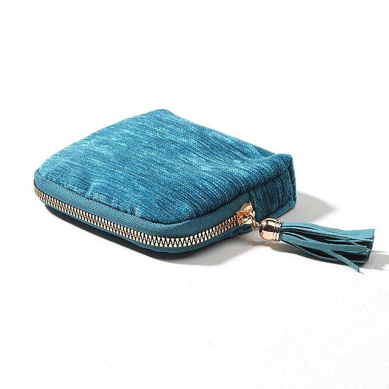 Tassel Decor Jewelry Storage Bag Multi-Layer Lining Portable Travel Organizer for Rings Necklaces Bracelets Large Capacity Jewel