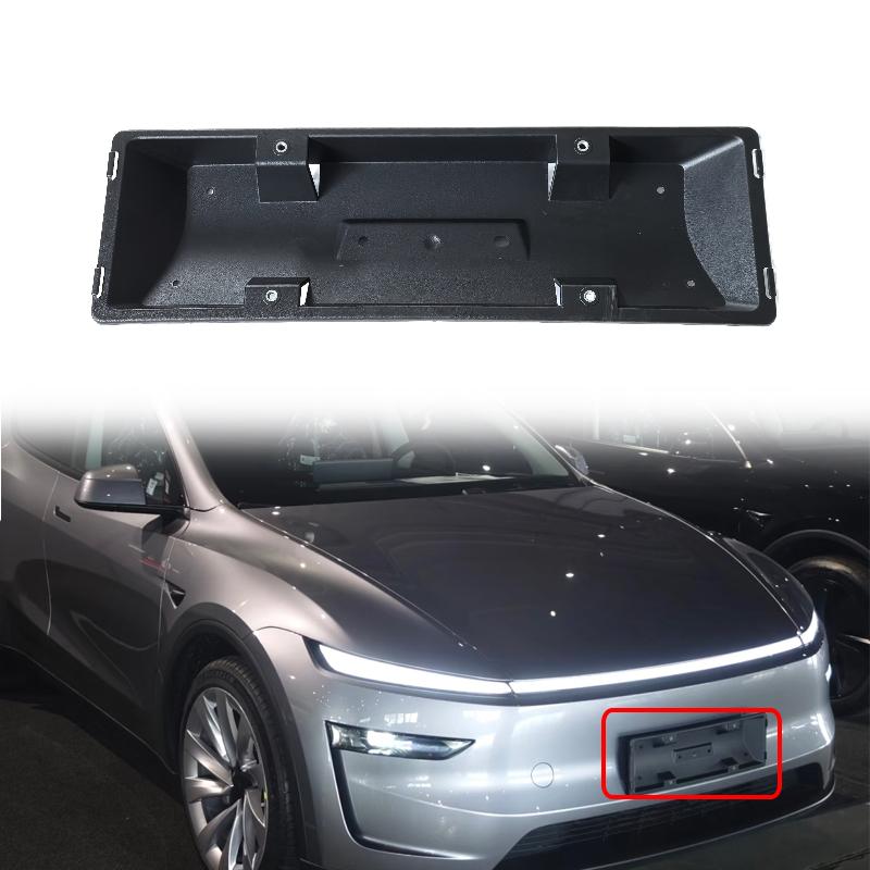 1898725-00-E Support Cadre Porte-Plaque d'Immatriculation Avant de Voiture Pour Tesla Model Y Juniper 2025 2026 Remplacement Porte-Plaque d'Immatriculation