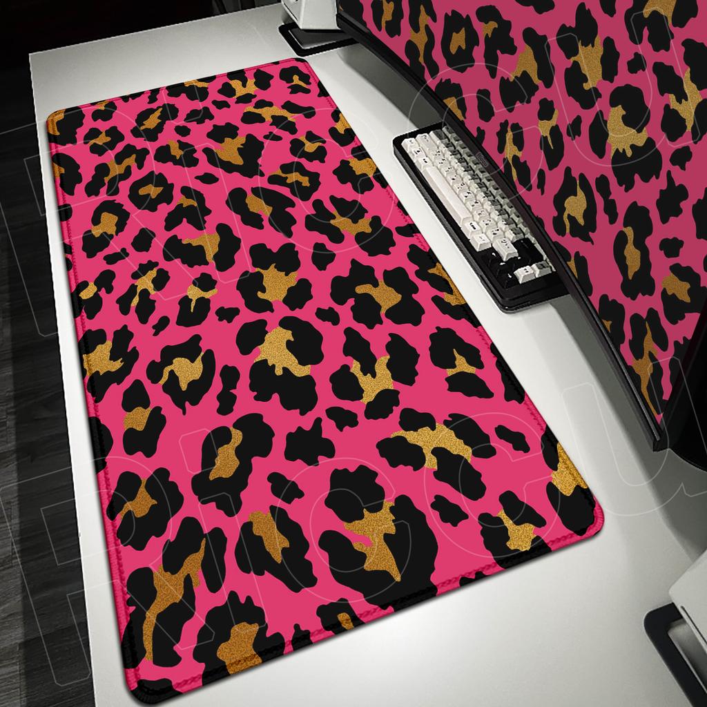 Moderne Leopardendruck 120x60cm Übergroße Tastatur Schreibtischunterlage Heim Büro Dekoration Teppich Laptop Gaming Zubehör Mädchen Mauspads