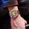 Luxury Skeleton Automatic Mechanical Watch for Men Luminous Hands Steel Leather Strap Retro Business Watches 2025 New