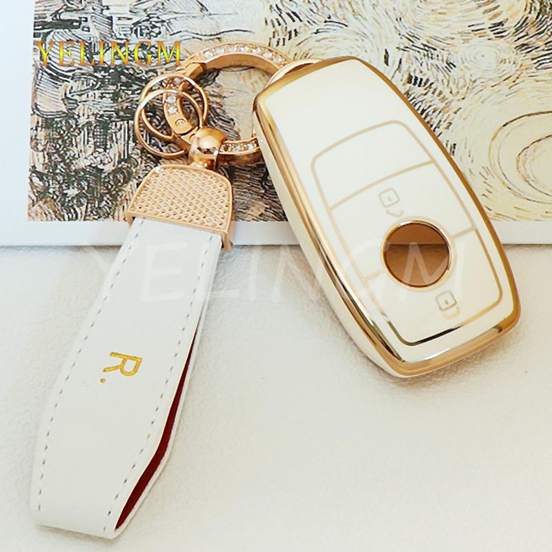 2 Buttons TPU Car Remote Key Fob Case Cover for Mercedes Benz A C E S G Class GLC CLE CLA W177 W205 W222 X167 AMG W213 2018