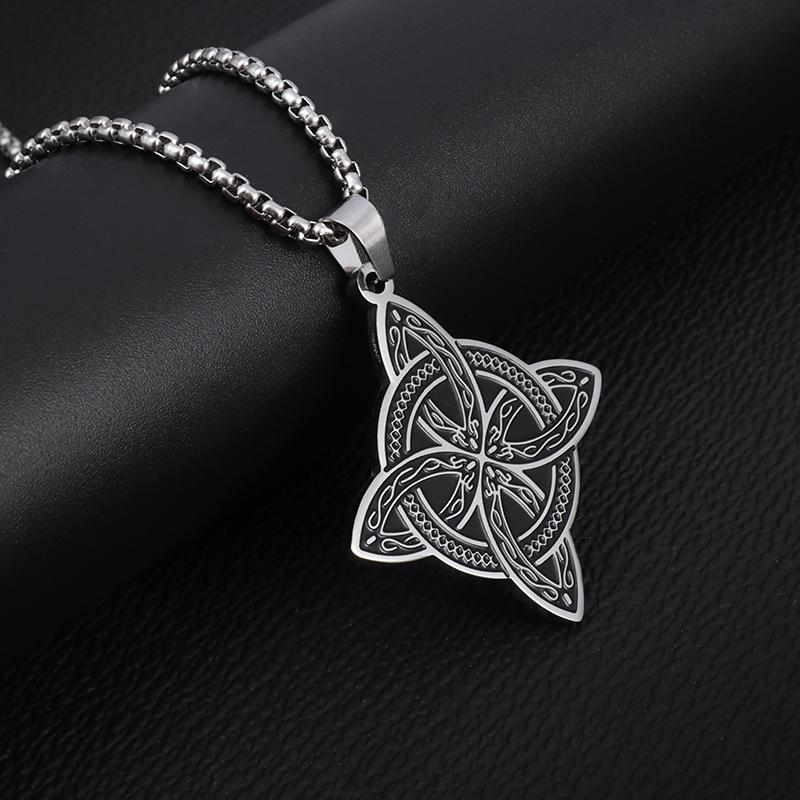 Stainless Steel 7 Archangel Seal Necklace Men's Solomon Kabbalah Seal Pendant Supernatural Protection Amulet Magical Jewelry