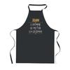 Kitchen Apron - Men's Jeans Myth Legend - Black - Breton Print - Thick Cotton