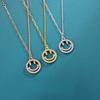 Glimlach smiley gezicht ketting vrouwelijk niche persoonlijkheid verfijnd geometrisch ontwerpgevoel item decoratie sleutelbeenketting vrouwelijk