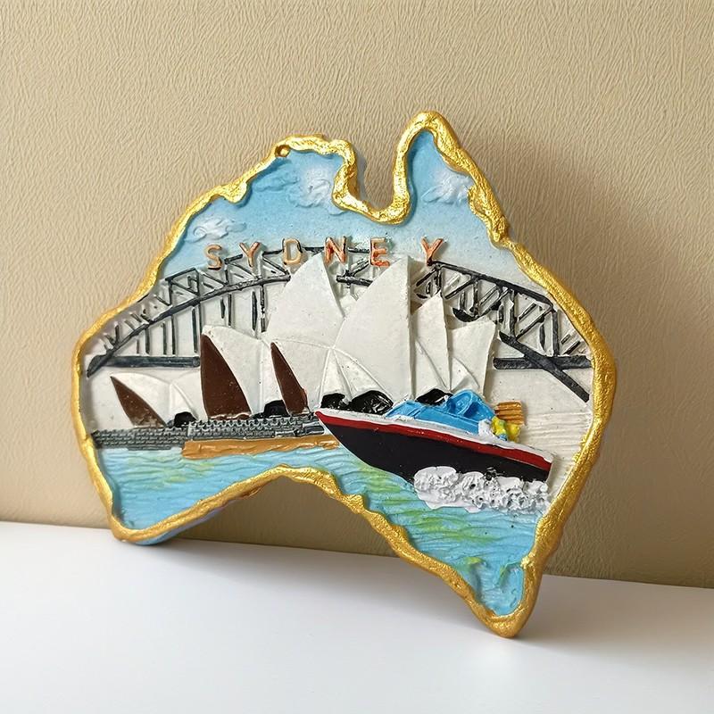 Australie, Océanie Autocollants de réfrigérateur 3D Australie Autocollants de réfrigérateur Nouvelle-Zélande Aimants de réfrigérateur Souvenirs de tourisme urbain
