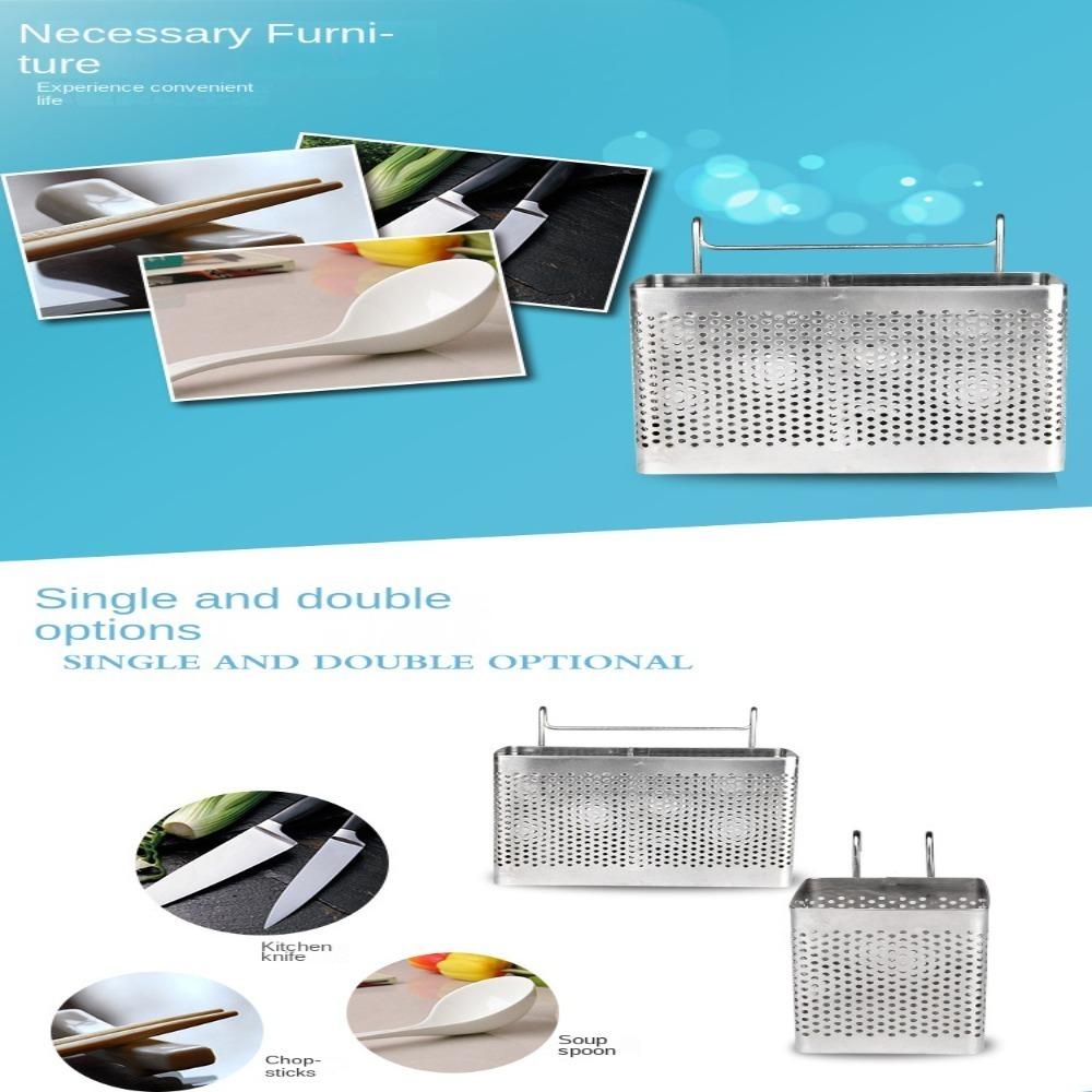 Square Cookware Rack Organizer Cutlery Dryer Drainer Shelf Chopsticks Fork Spoon Holder Stainless Steel Chopstick Holder