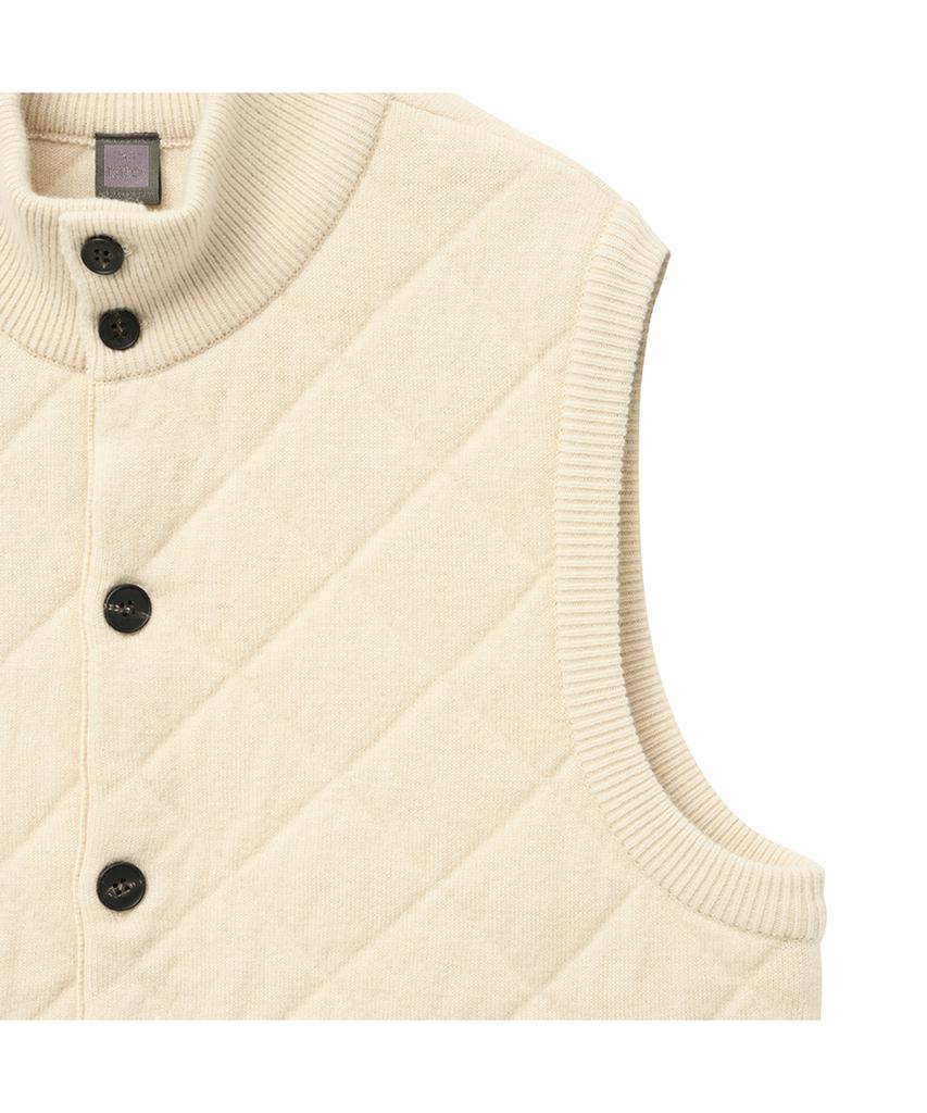 Iolo Quilted Knitting Vest_Creamy Sand