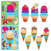 6Sheets/Set Ice Cream Style Make A Face Stickers DIY Puzzle Sticker Birthday Gift Festival Party Souvenirs Game Prop Reward ZYF