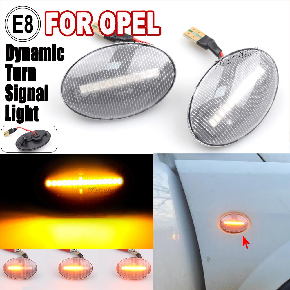 2Pcs Dynamic Amber LED Side Marker Turn Signal Sequential Blinker Light For Opel Corsa C Combo B Meriva A Astra F Tirgra A