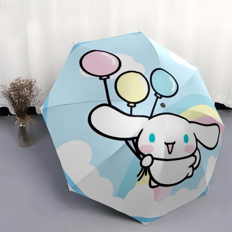 1pc Cinnamoroll Balloon Outdoor Umbrella - Automatic Opening & Closing, Portable 3-Fold Design, 8-Rib Iron Frame, Festival Gift for Fans, Travelers, D