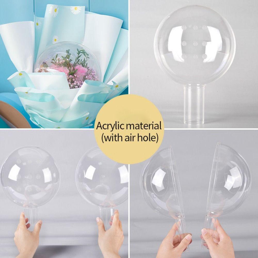 Transparent Flower Packing Box Acrylic Bobo Balloons Stand  Wedding Birthday Party Decorations