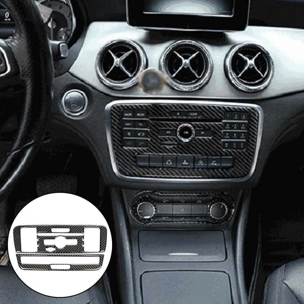 Adesivo de fibra de carbono para carro CD Ar condicionado Painel de controle Capa Guarnição para Mercedes Benz Classe A GLA CLA 2016 2017 2018 2019