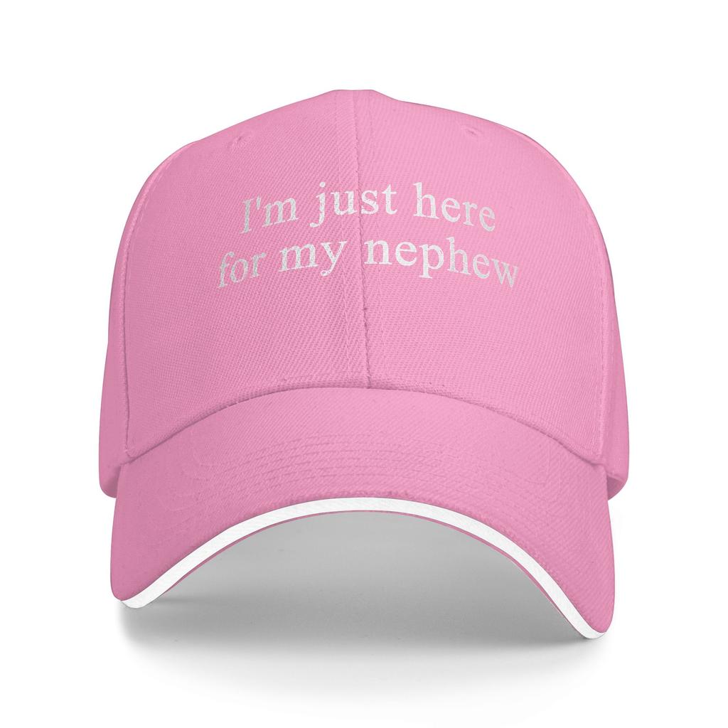 Vintage Funny I'm Just Here for My Nephew Casual Baseball Cap Spring Trucker Hat Outdoor Sport Snapback Cap Men Baseball Caps