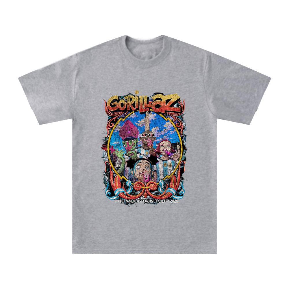 THE MOUNTAIN TOUR 2026 T Shirts Gorillazs Football World Cup Fashion High Street Streetwear Summer Unisex Pure Cotton Tees