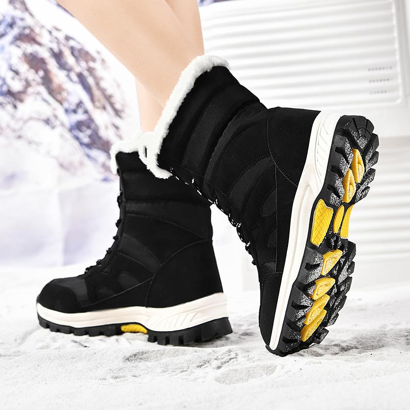 36-45 Herren/ Damen High-Top Baumwollschuhe Stiefel Übergröße Outdoor Rutschfest Wasserdicht Damen Schneestiefel
