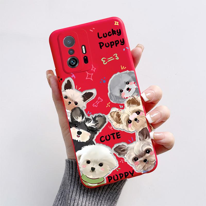 Phone Case For Xiaom Mi 11T 11 T Pro Funda Cute Cat Cartoon Dog Fox Case Xiaomi 11T Mi11T Pro Matte Soft TPU Back Cover Bumper