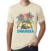 T-shirt vintage pour hommes T-shirt graphique Été Triangle Swansea Naturel