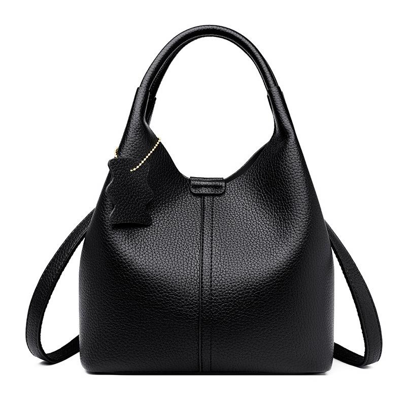 Handtas - Zachte Leren Schoudertas om te Dragen - Modieuze Enkele Schouder Crossbody Tas - Hoogwaardige Emmer Tas