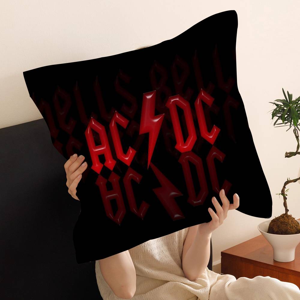 A-AC-DC Band Cushion Cover Car Throw Pillow Case For Sofa Car Christmas Gift 40x40cm 45x45cm